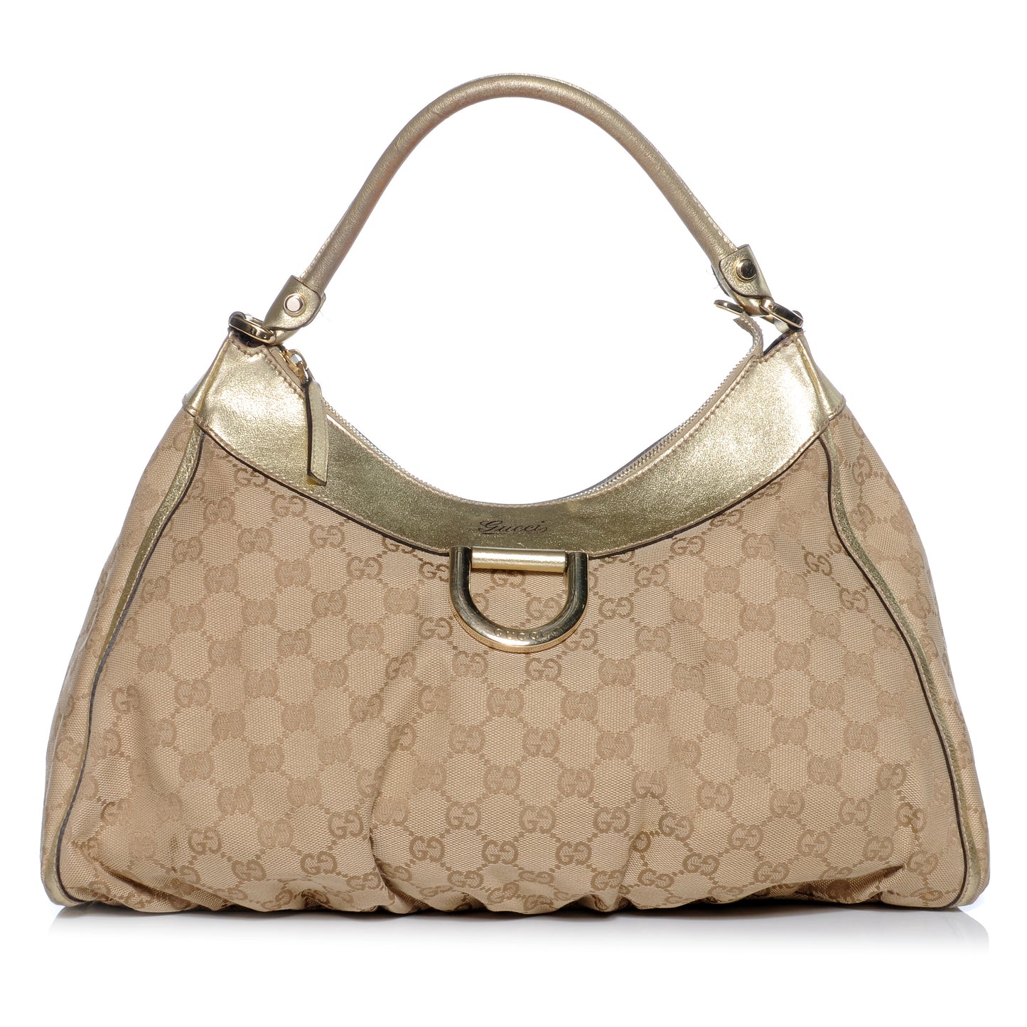 Monogram D Gold Large Hobo Metallic Gold