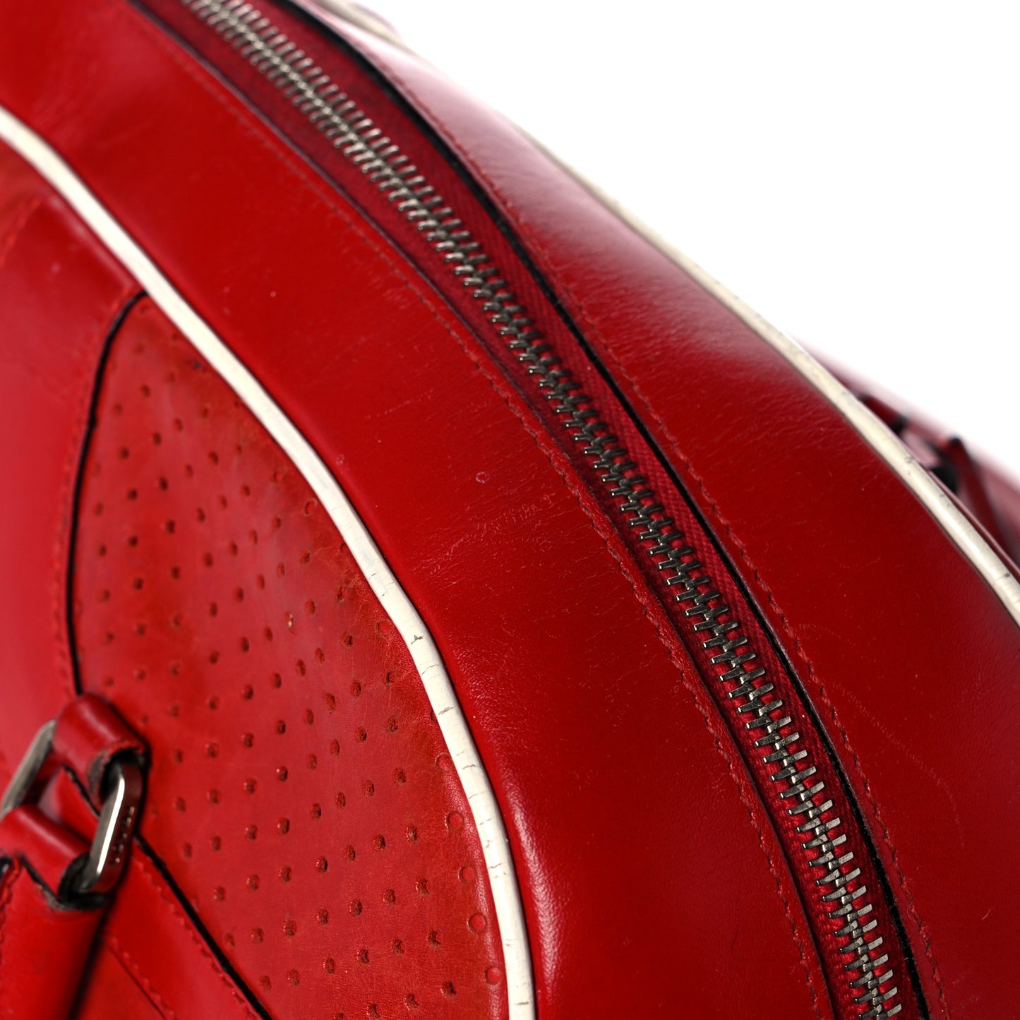 Vitello Drive Perforated Bowling Bag Fuoco