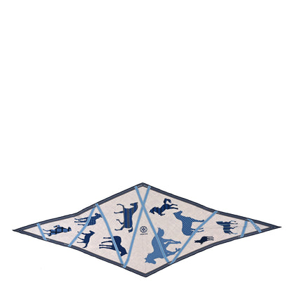 Hermes Cashmere Silk Losange Scarf GM  Bleu Gris Multicolor 1 of 4