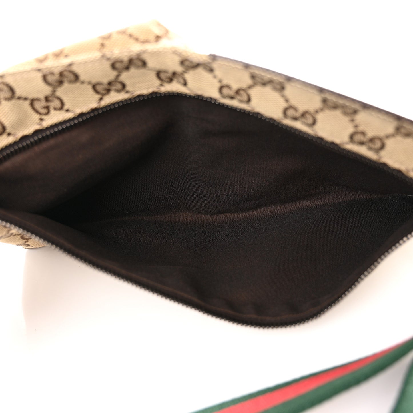 GG Monogram Double Pocket Belt Bag Dark Brown