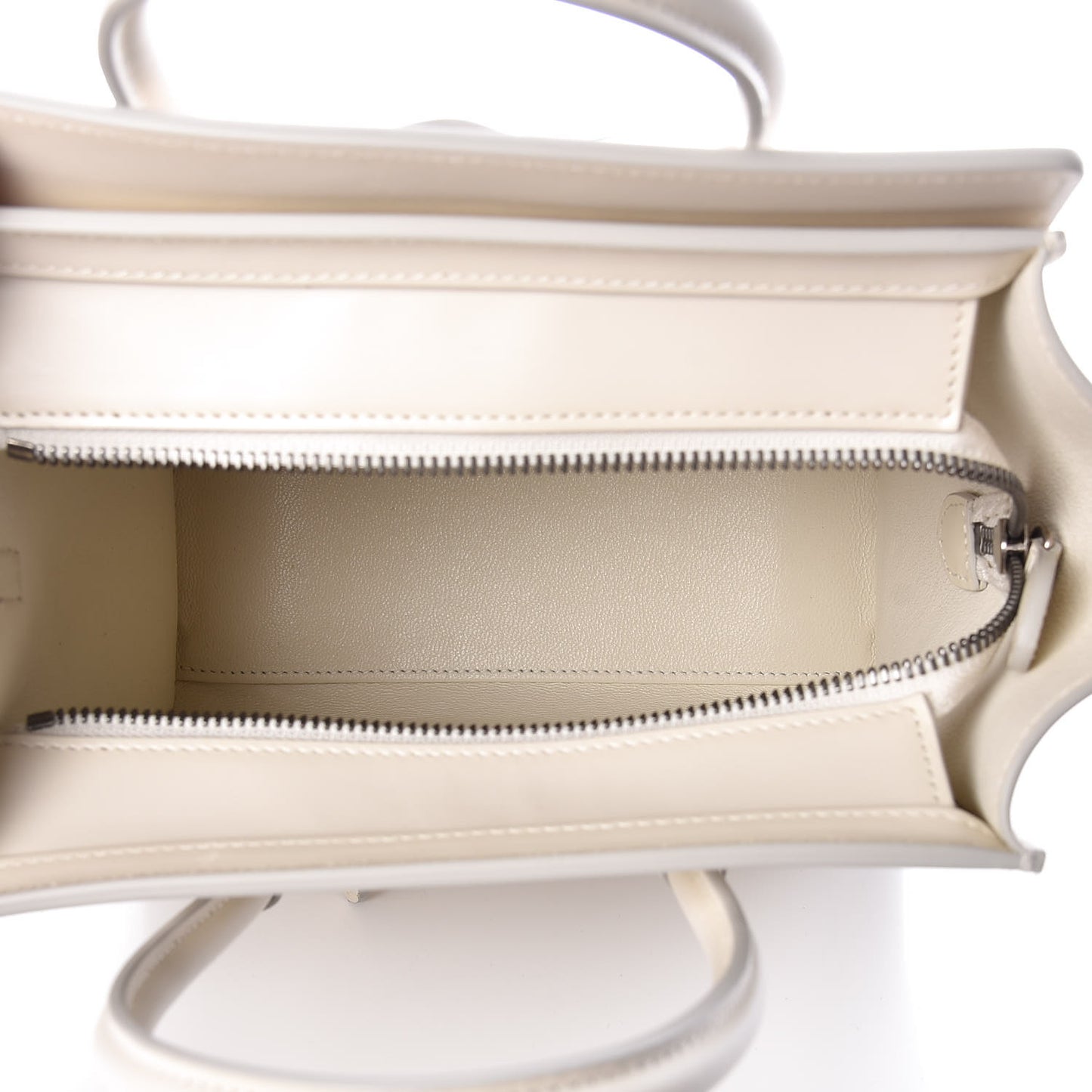 Smooth Calfskin Multicolor Double Stitching Nano Luggage White