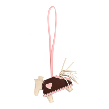 Hermes Milo Lambskin Grigri Rodeo Robeo Coeur Bag Charm PM Craie Rose Sakura Terre 1 of 4