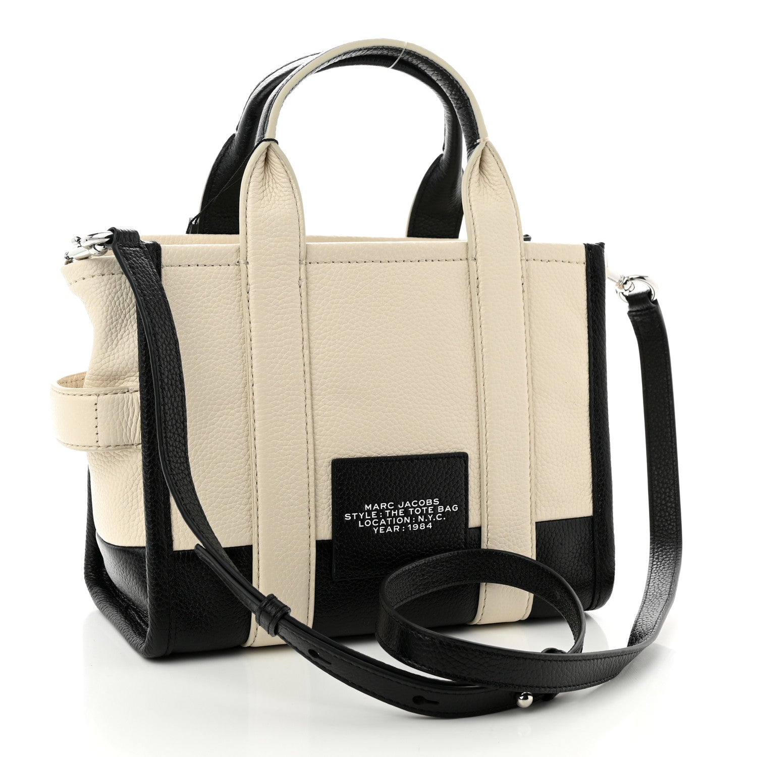 Marc Jacobs Grained Calfskin Colorblock Mini The Tote Bag Ivory Multi 3 of 11