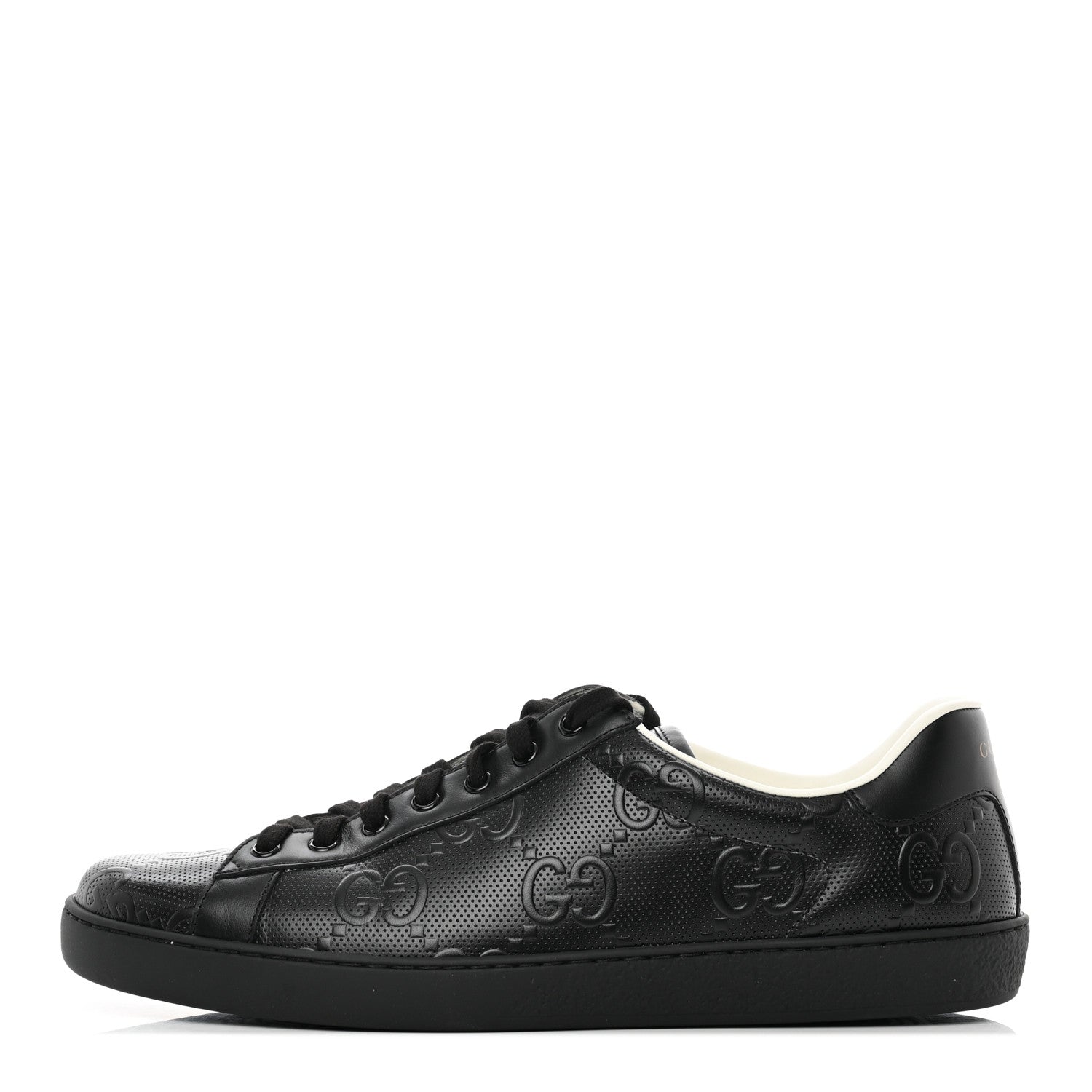 Gucci Calfskin GG Tennis Embossed Mens Ace Sneakers 11 Black 1 of 10