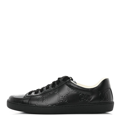 Gucci Calfskin GG Tennis Embossed Mens Ace Sneakers 11 Black 1 of 10