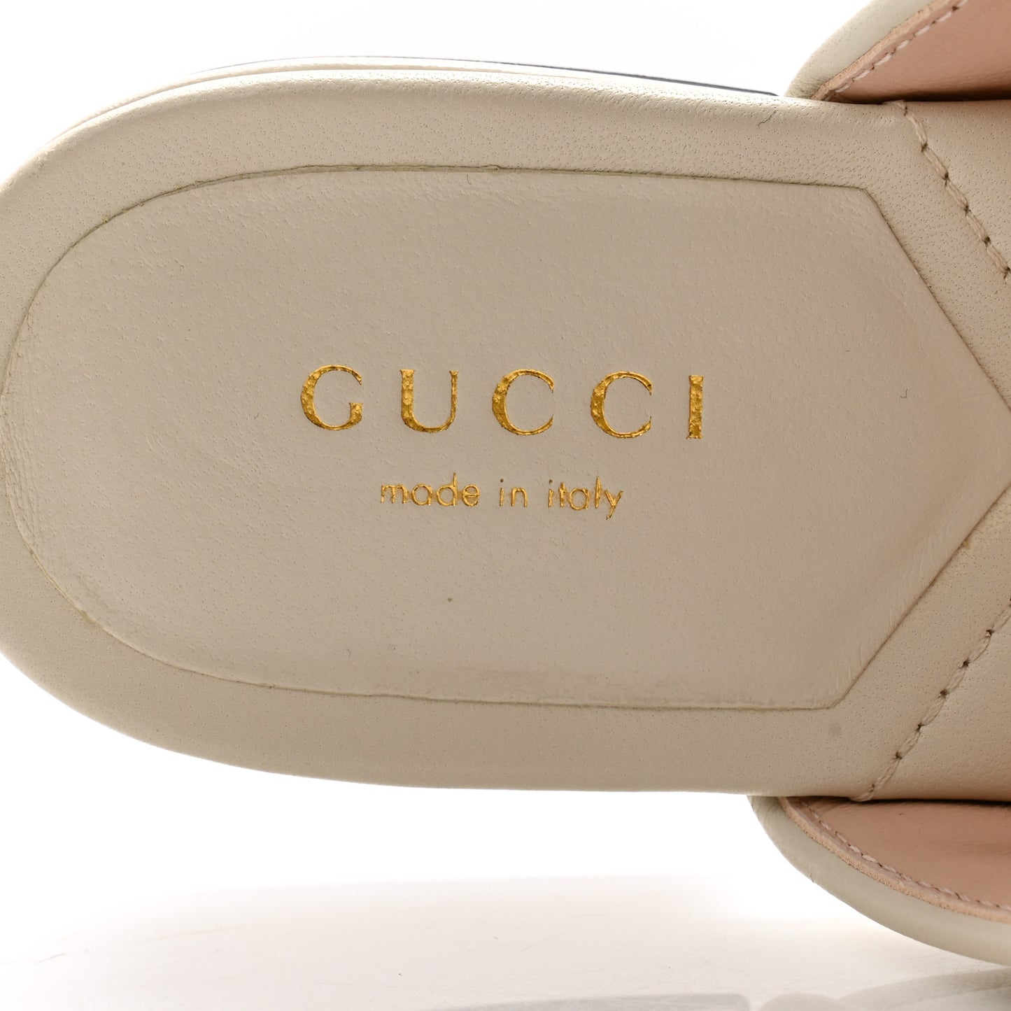 Nappa Charlotte Double G Marmont Thong Sandals 36 Mystic White