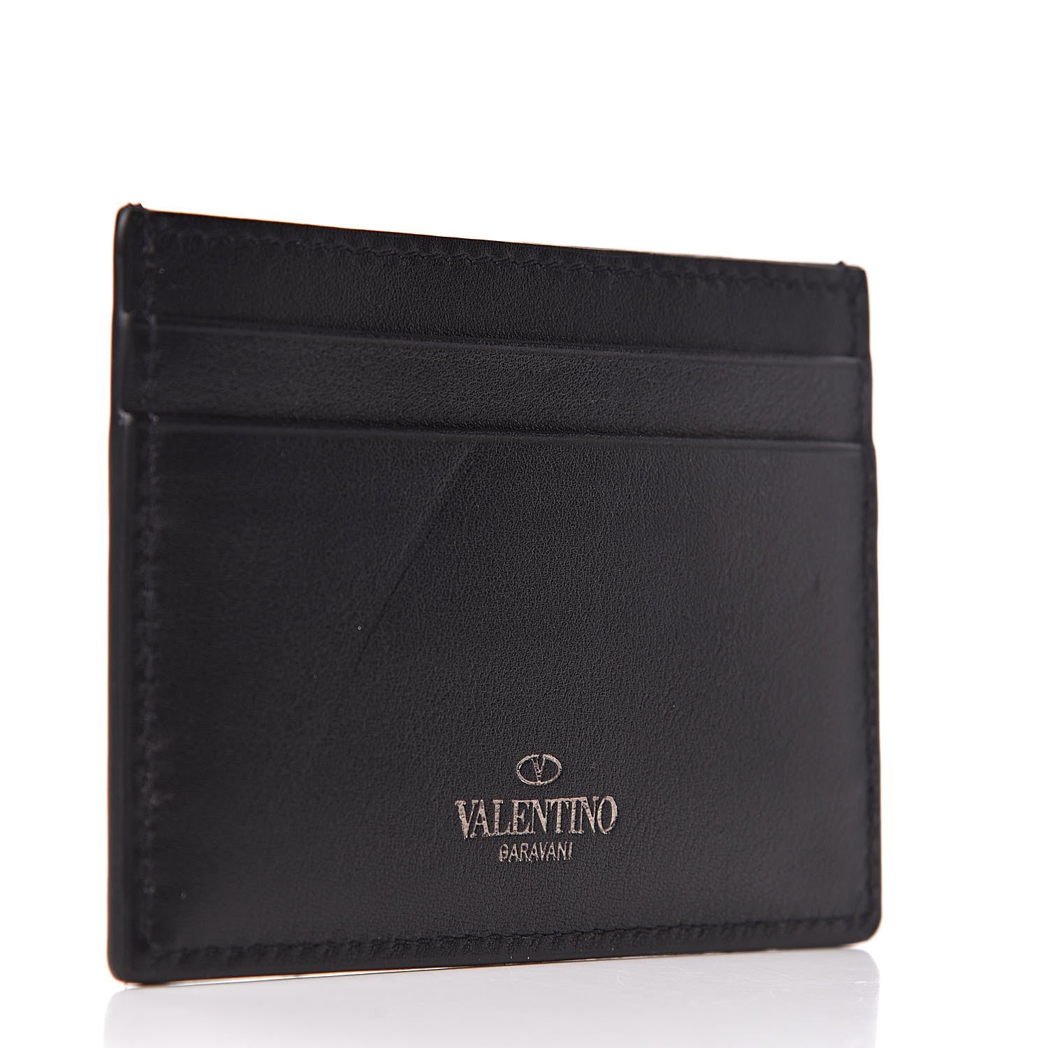 Valentino Garavani Vitello Rockstud Card Holder Black 3 of 8