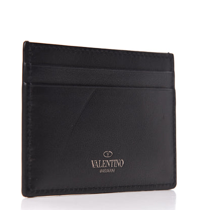 Valentino Garavani Vitello Rockstud Card Holder Black 3 of 8