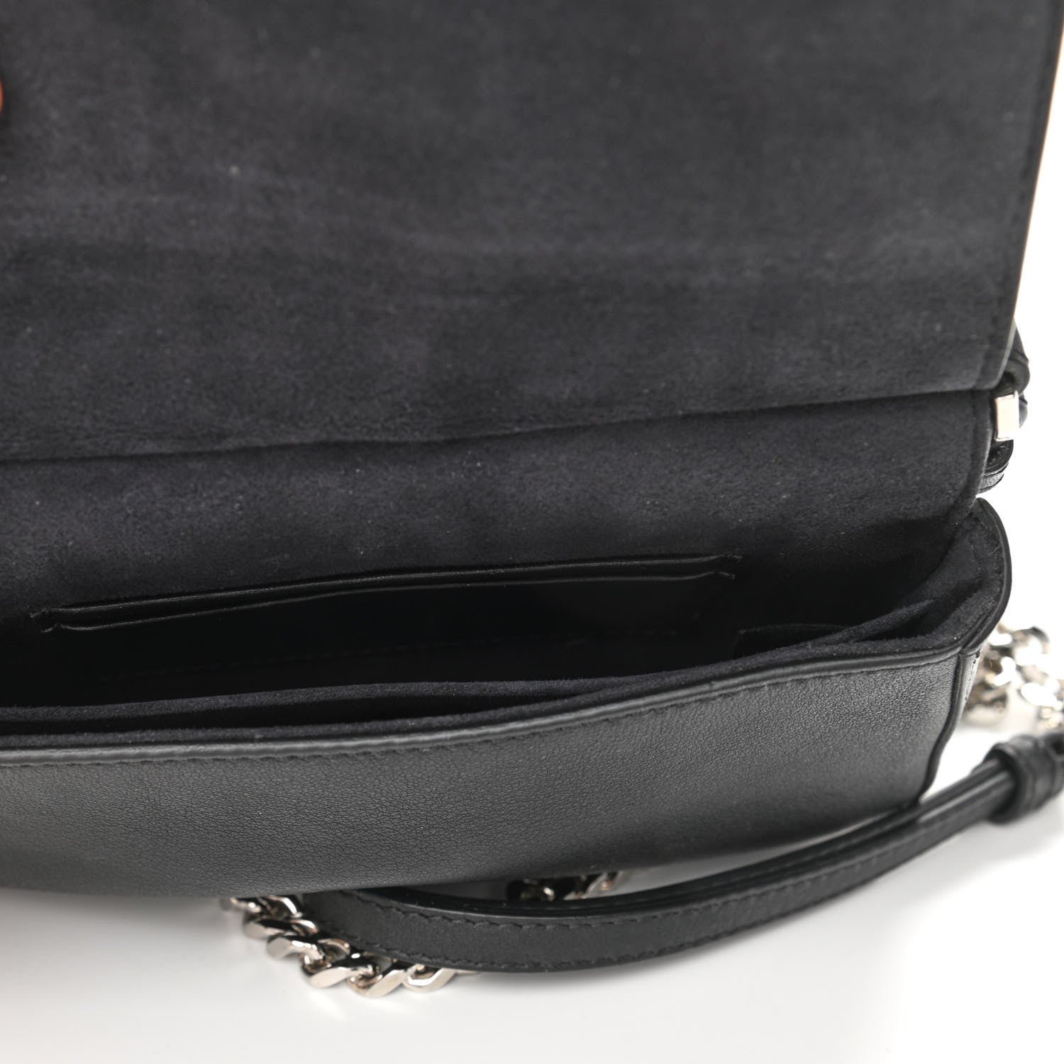 Fendi Vitello Dolce Elaphe Monster Eyes Micro Double Baguette Black Naturale 6 of 11