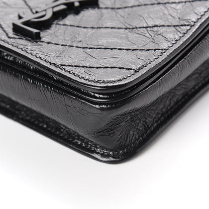 Saint Laurent Crinkled Calfskin Matelasse Monogram Niki Chain Wallet Black 8 of 8