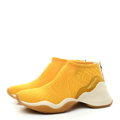 Fendi Technical 3D Mesh Womens FFluid Zip Up Sneakers 41 Reggae Corn White 3 of 8