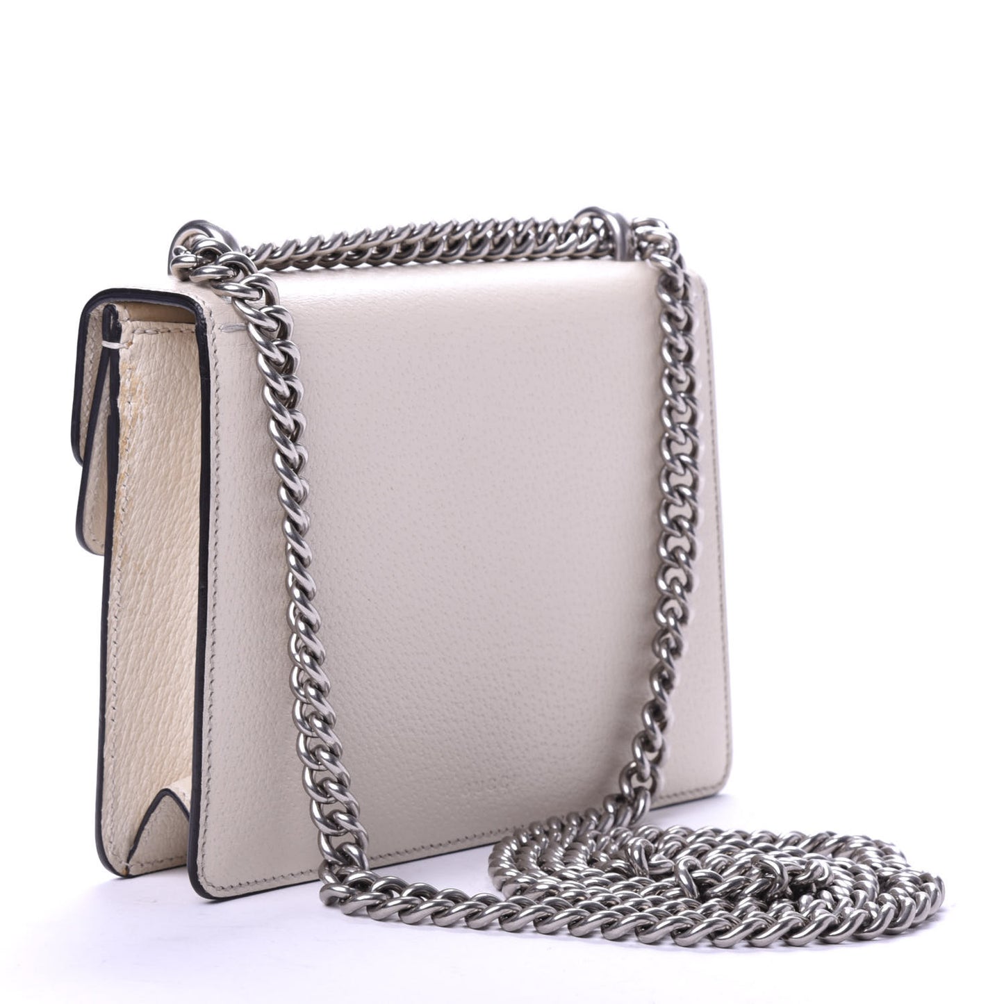 Textured Calfskin Crystal Mini Dionysus Shoulder Bag Mystic White
