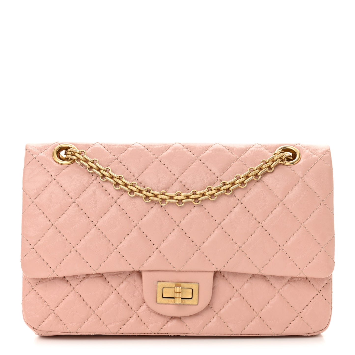 Aged Calfskin Quilted 2.55 Reissue 225 Flap Pink
