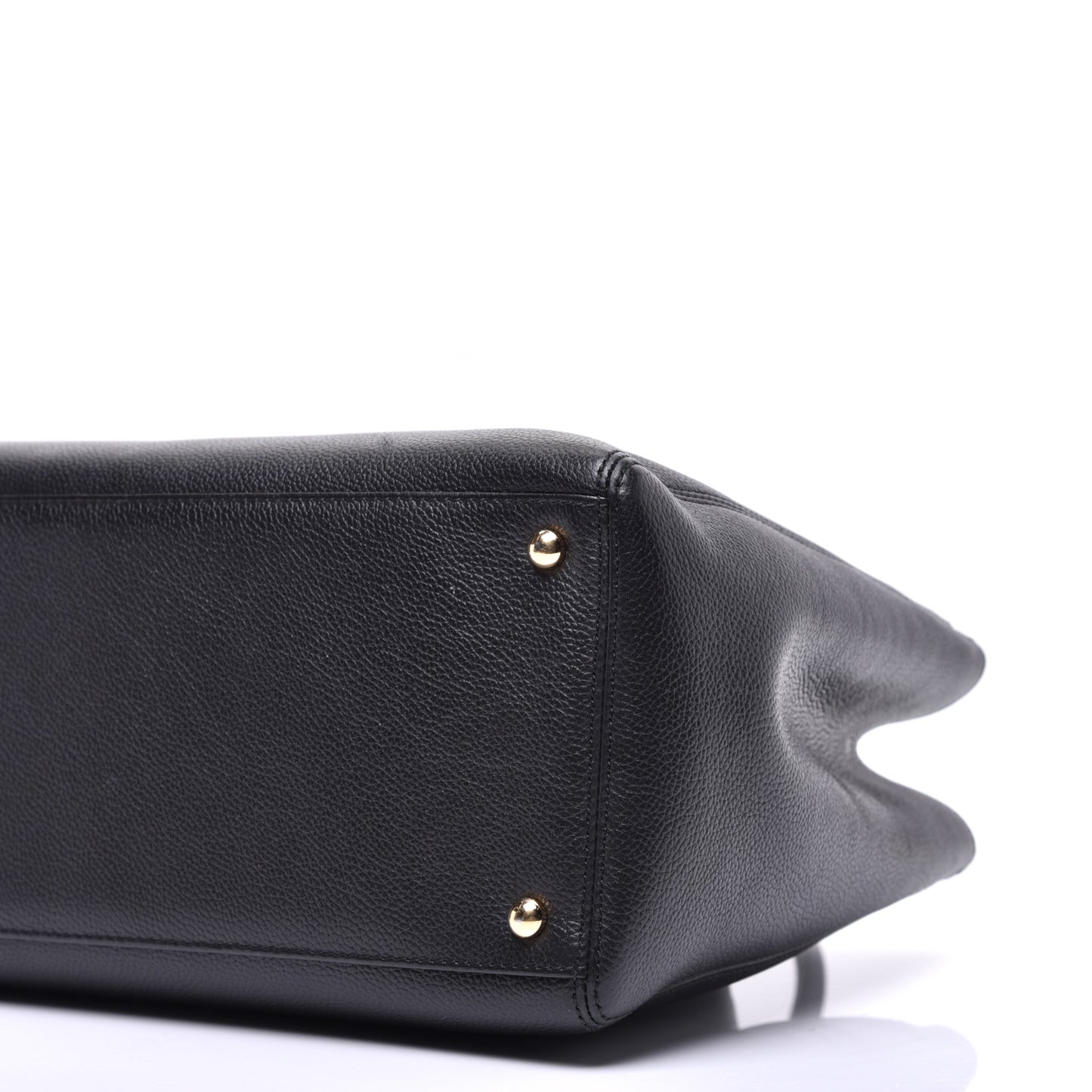 Calfskin Cerf Executive Shopper Tote Black