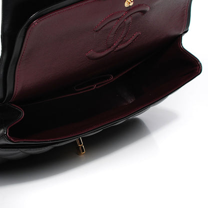 Chanel Lambskin Quilted Medium Double Flap Black 9 of 10