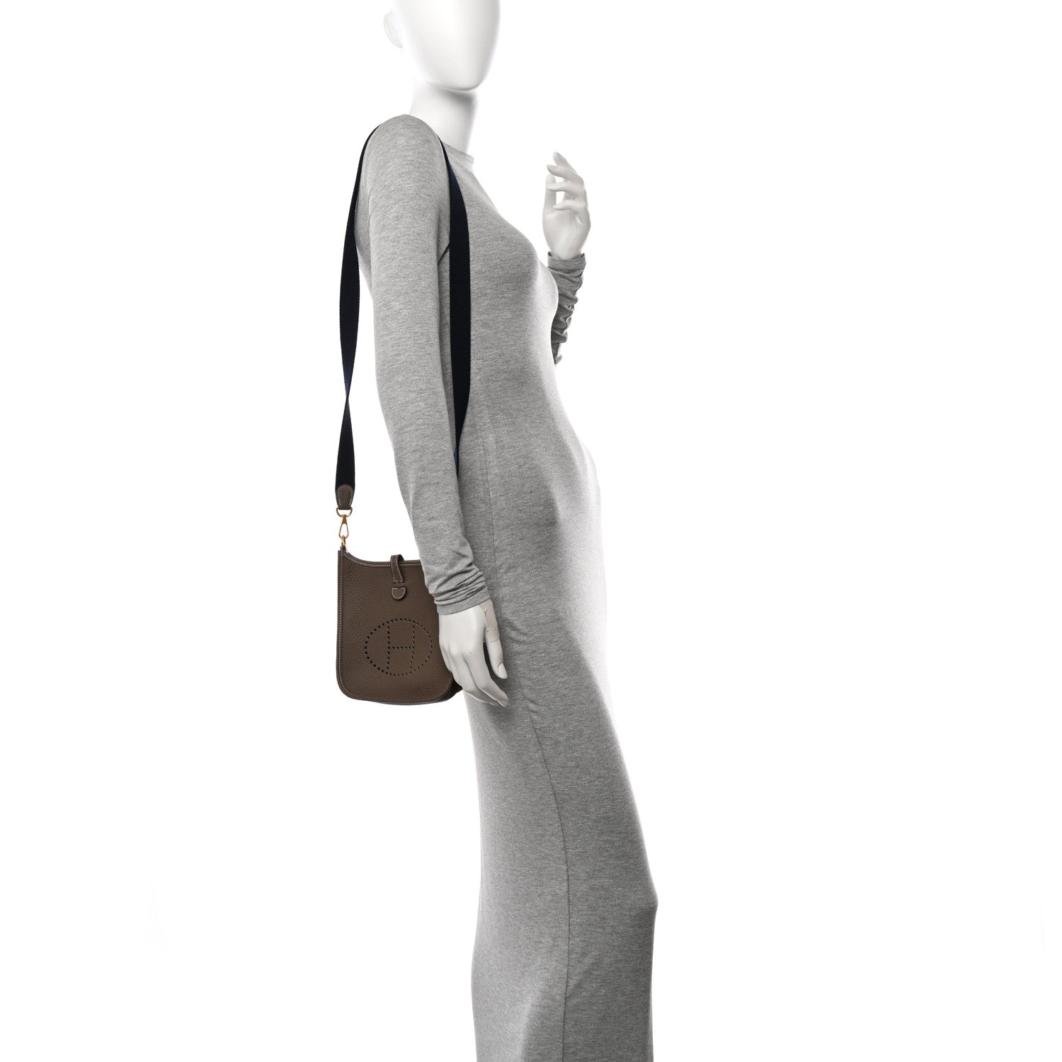 Hermes Taurillon Clemence Amazone Evelyne TPM Etoupe Bleu Indigo 2 of 11