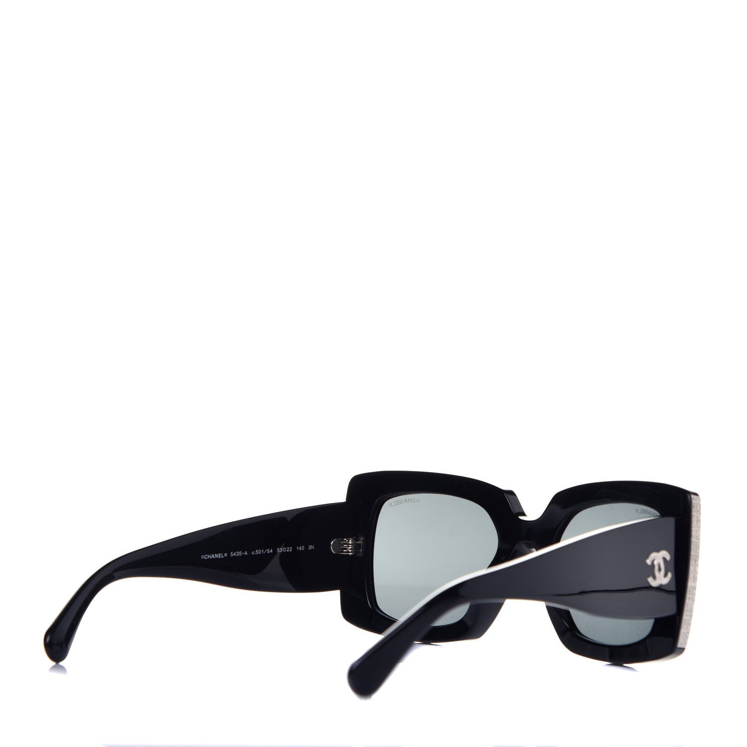 Chanel Acetate Rectangle Sunglasses 5435 Black 4 of 7