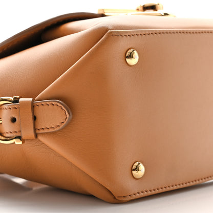 Salvatore Ferragamo Calfskin Small Fiamma Bag Brown 8 of 11