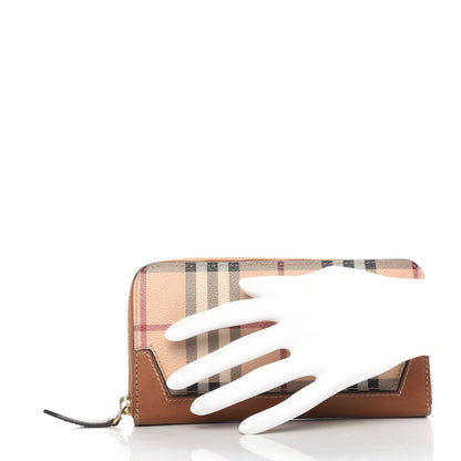 Burberry Haymarket Check Zip Around Wallet Tan 2 of 9