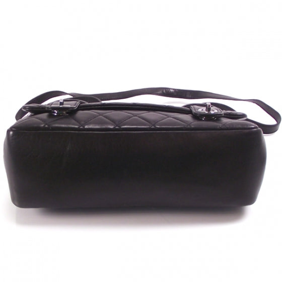 Lambskin Quilted Twist Lock Flap