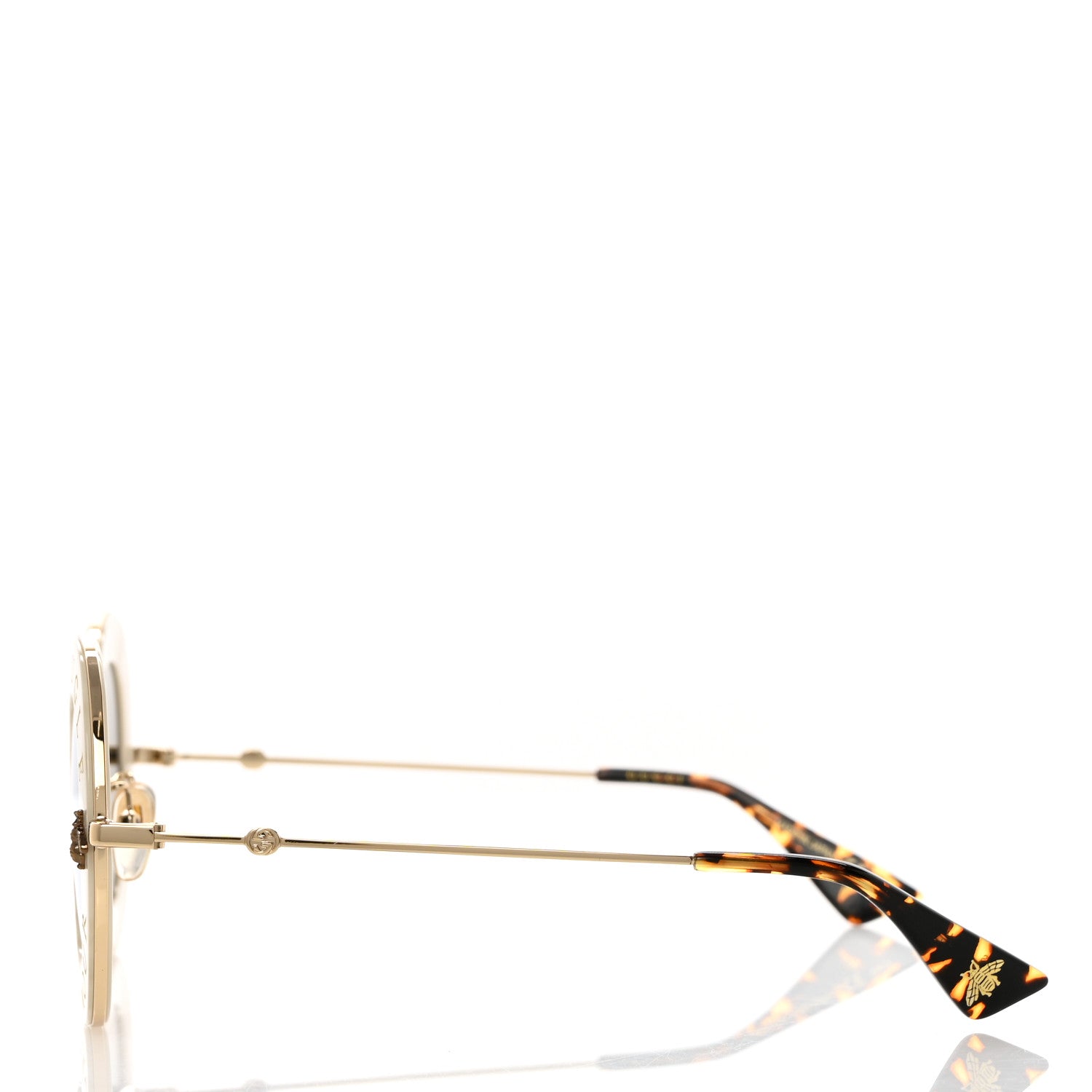 Gucci Metal L'Aveugle Par Amour Round Frame Sunglasses GG0113S White 3 of 8