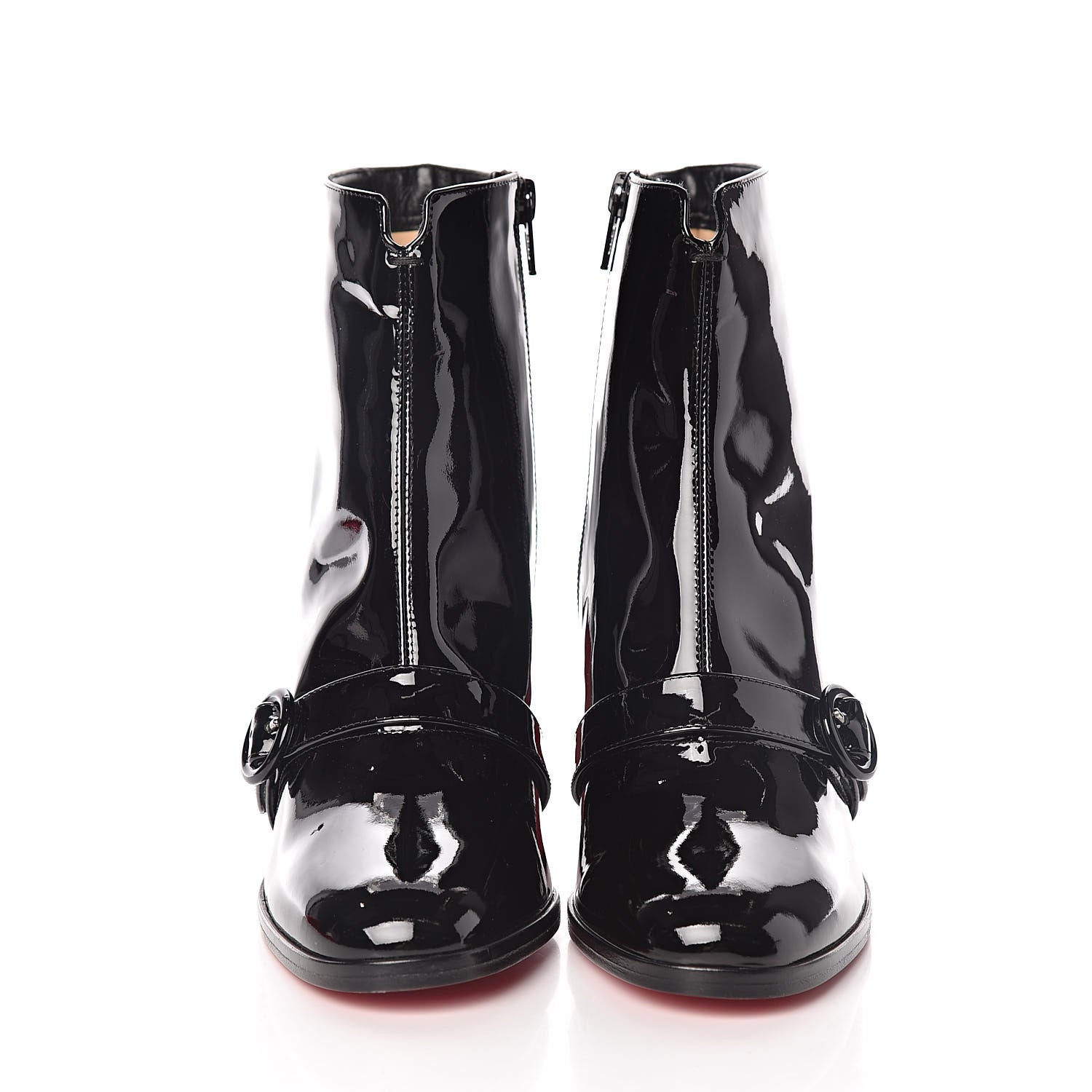 Christian Louboutin Patent Horsy 85 Booties 37 Black 2 of 7