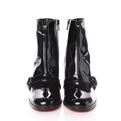 Christian Louboutin Patent Horsy 85 Booties 37 Black 2 of 7