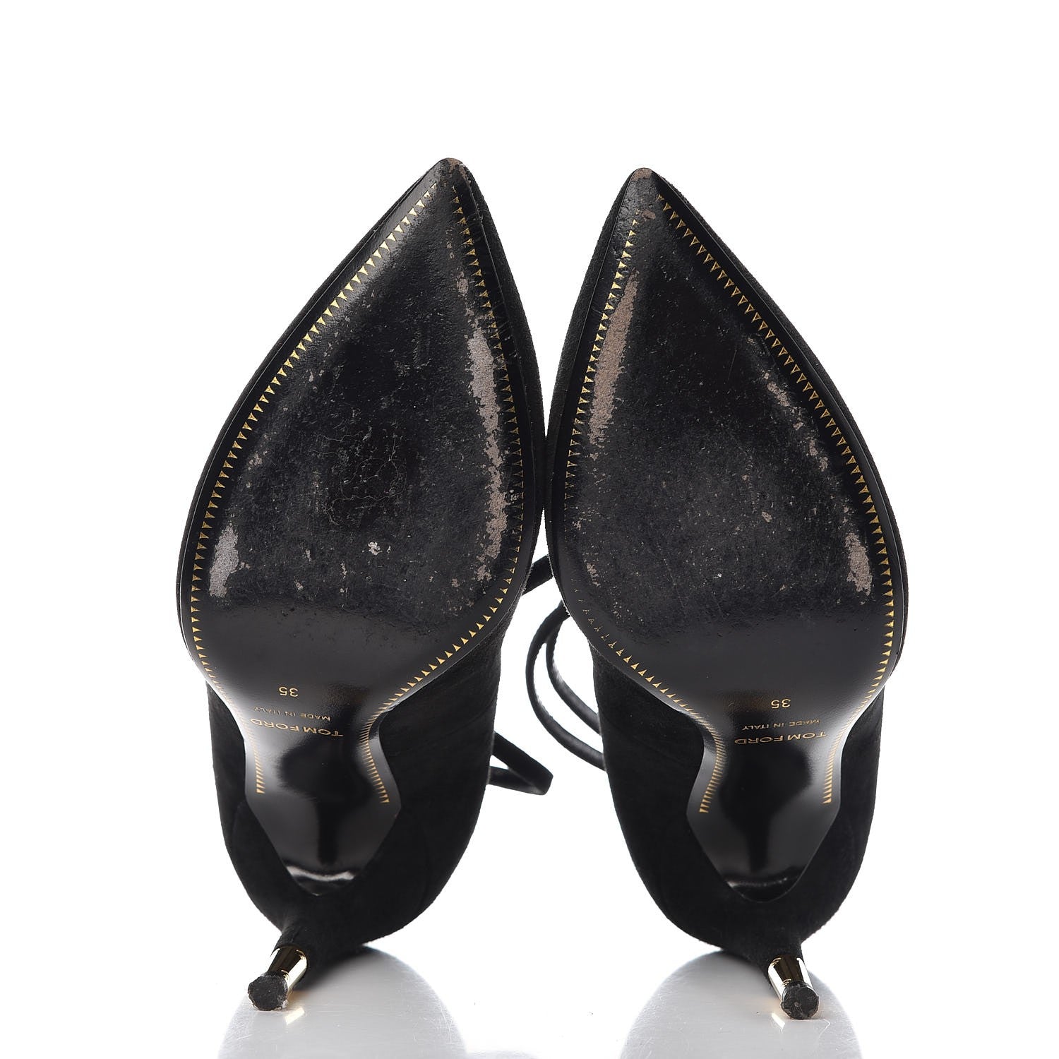 Tom Ford Suede Ankle-Lock Pumps 35 Black 7 of 12