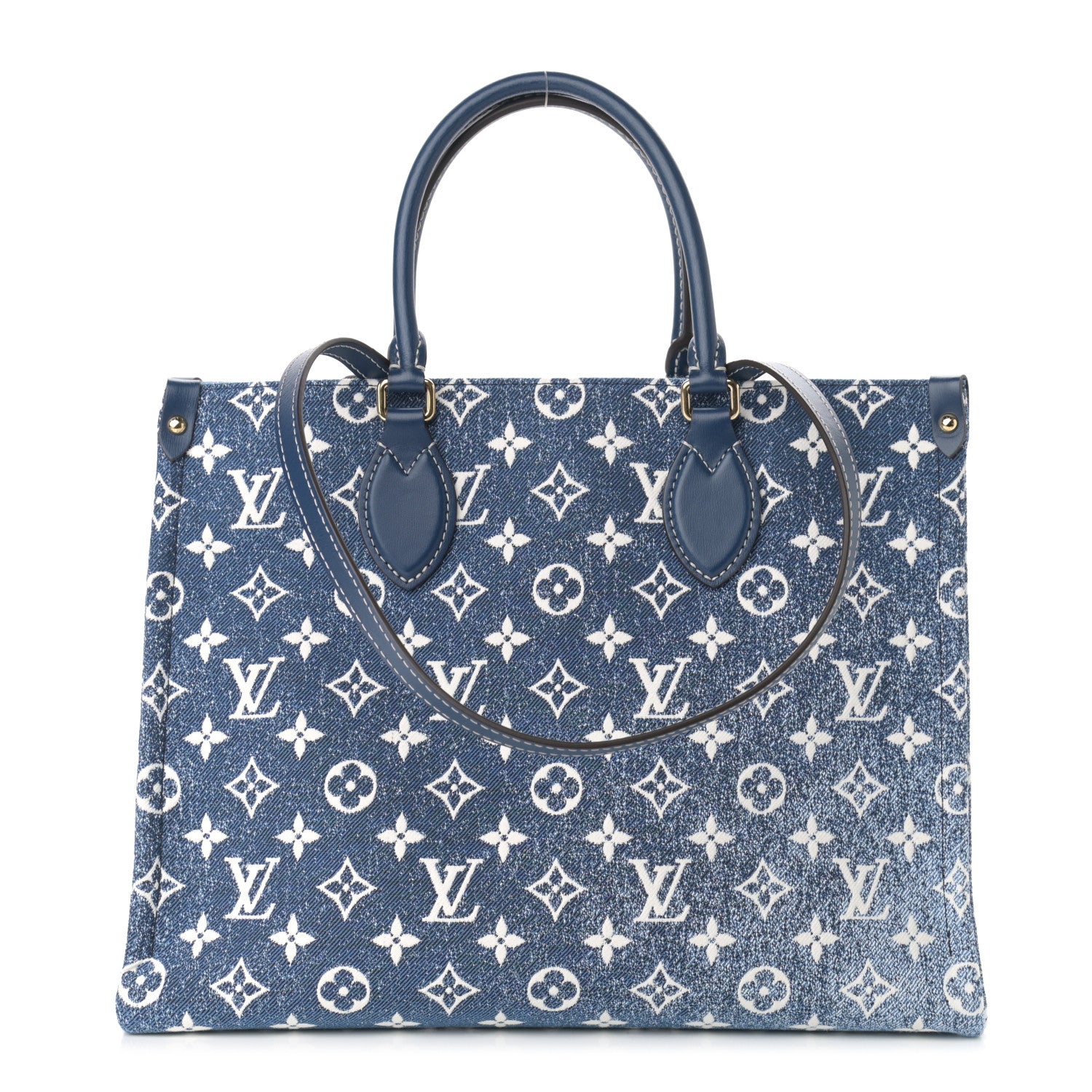Louis Vuitton Monogram Jacquard Denim Onthego MM Bleu 1 of 9