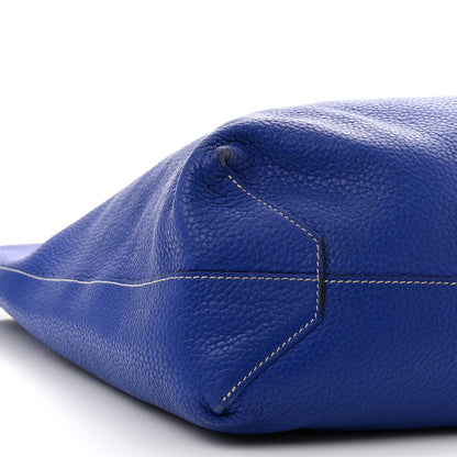 Hermes Taurillon Clemence Double Sens 45 Reversible Tote Graphite Bleu Electrique 6 of 12