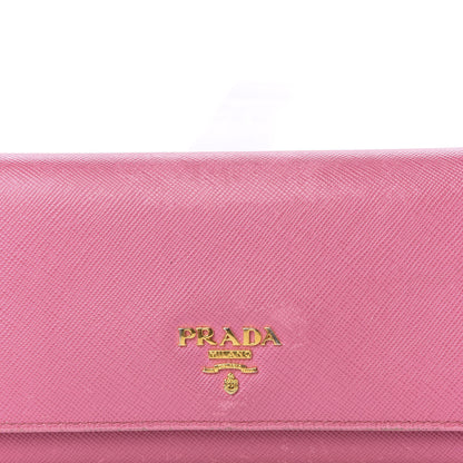 Prada Saffiano Metal Continental Flap Wallet Geranio 9 of 10