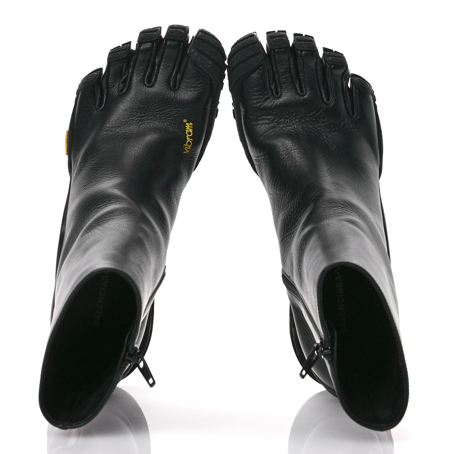 Soft Leather Toe Suspension Booties 39 Black