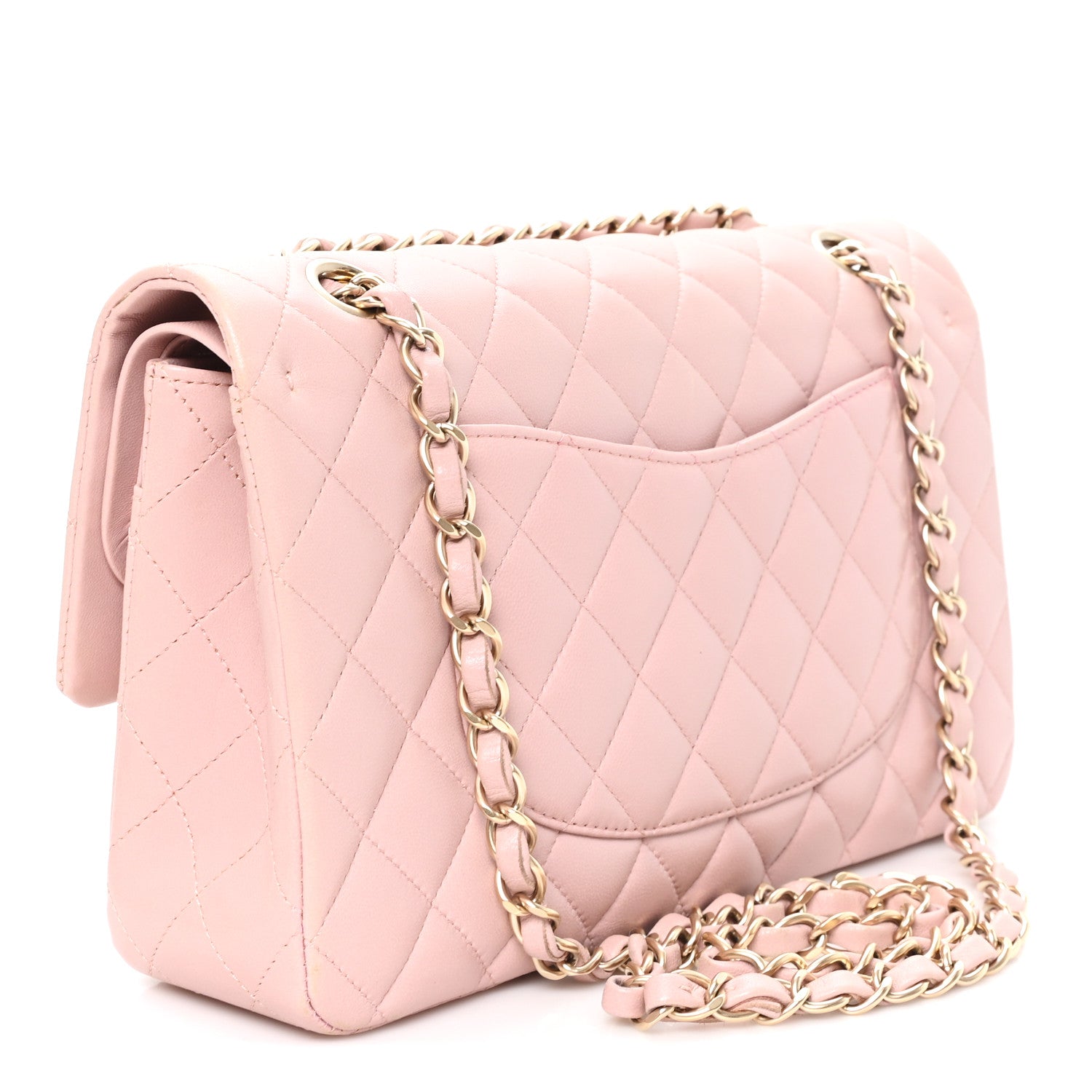 Chanel Lambskin Quilted Medium Double Flap Light Pink 2 of 9