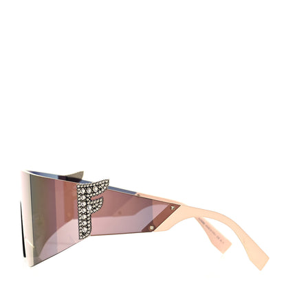 Fendi Mirrored Crystal Embellished FFreedom Shield Sunglasses FF 0382/S Pink 3 of 8