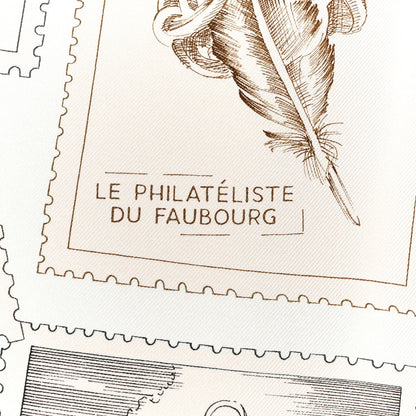 Hermes Silk Le Philateliste Du Faubourg Scarf 90 Rose Pale Gris White 5 of 5