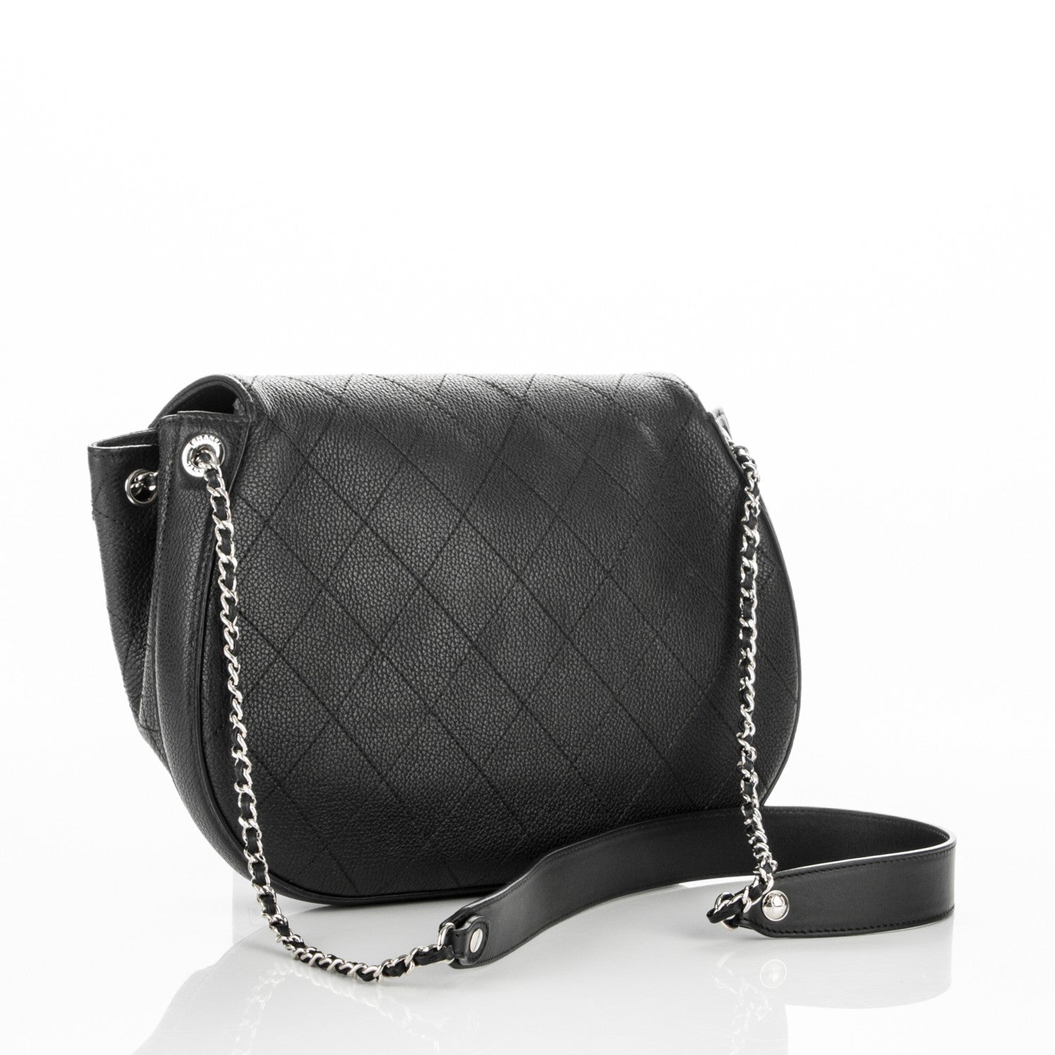 Chanel Caviar Quilted Large Round Messenger Flap Black 3 of 6