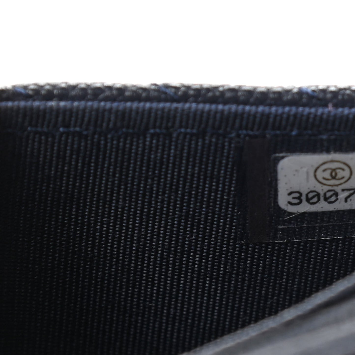 Caviar Chevron Quilted Boy Card Holder Wallet Navy