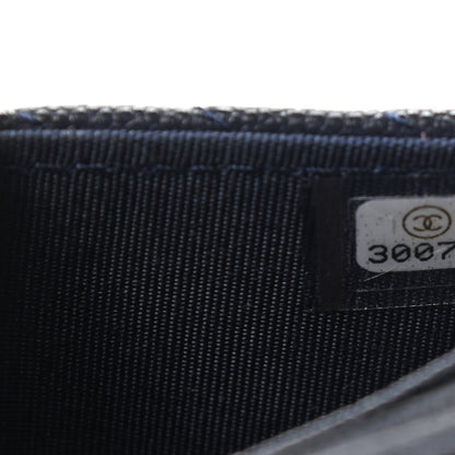 Chanel Caviar Chevron Quilted Boy Card Holder Wallet Navy 5 of 9