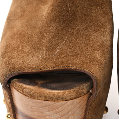 Gucci Suede Horsebit Clog Slide Sandals 37.5 Brown 10 of 10