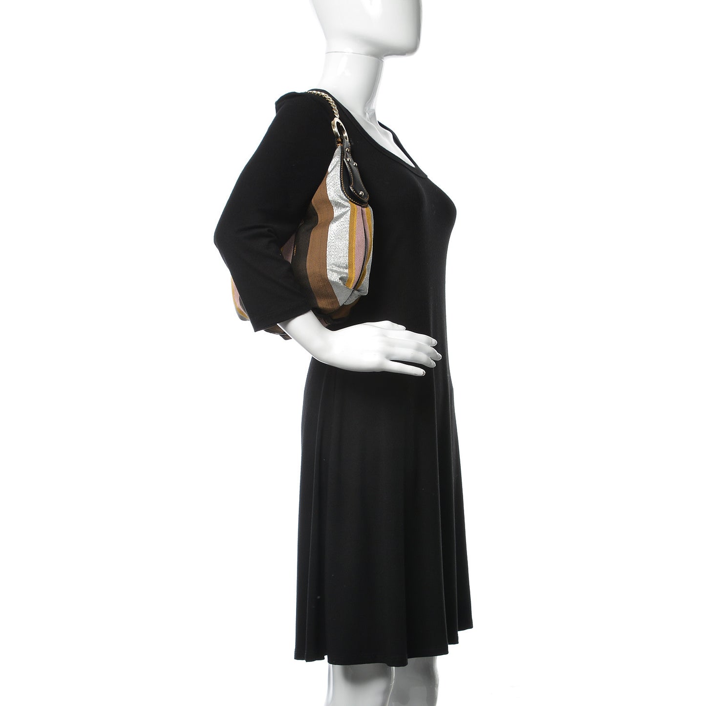 Pequin Small Chef Chain Hobo Multicolor Rosa Black