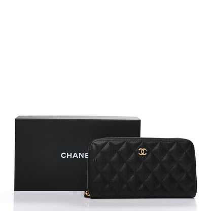 Chanel Caviar Quilted Large Gusset Zip Around Wallet Black 10 of 10
