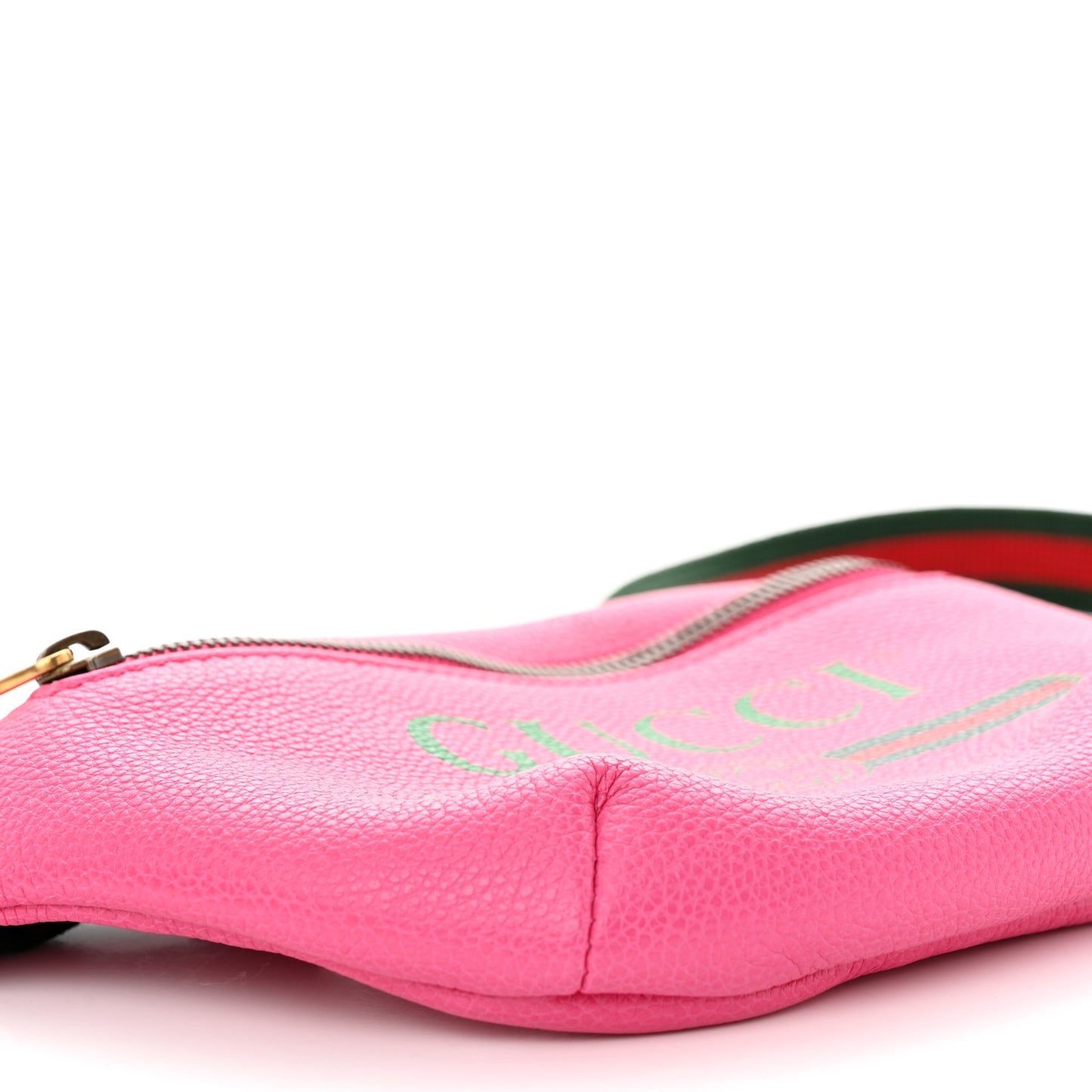 Grained Calfskin Small Logo Belt Bag Box Pink Green