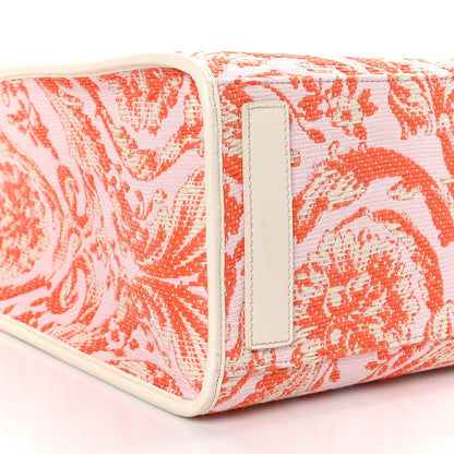 Versace Raffia Barocco Large Athena Tote Coral 8 of 9