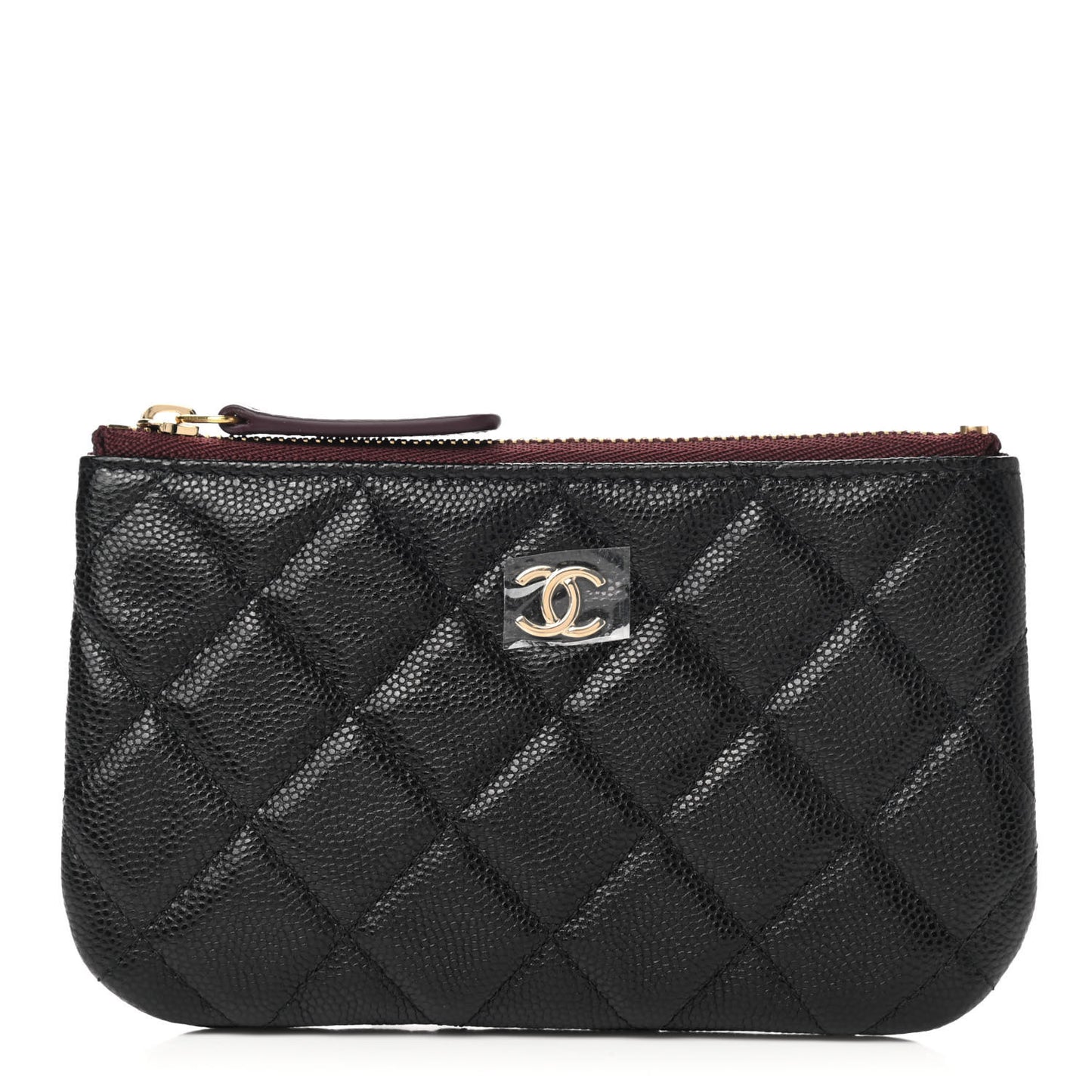 Caviar Quilted Small Cosmetic Case Black