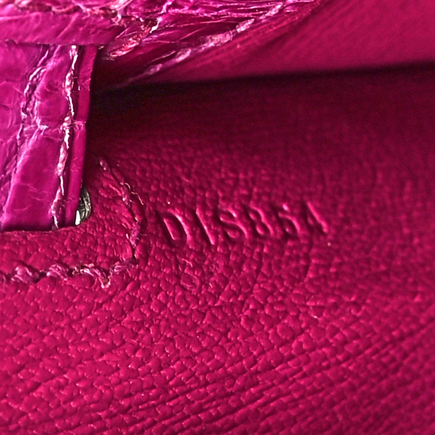 Hermes Shiny Niloticus Crocodile Kelly Sellier 25 Rose Pourpre 6 of 11