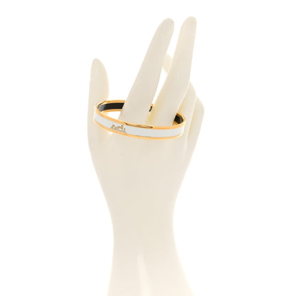 Hermes Enamel Printed Narrow Caleche Bracelet 65 White 2 of 5
