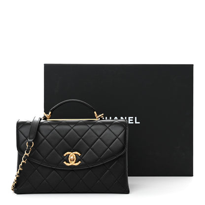 Chanel Lambskin Quilted Large Trendy Spirit Top Handle Bag Black 2 of 11