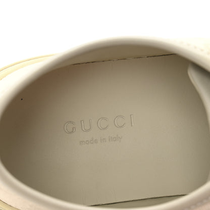 Gucci Washed Cotton GG Monogram Calfskin Womens Low Top Sneakers 35.5 White Mystic White Great White 8 of 9