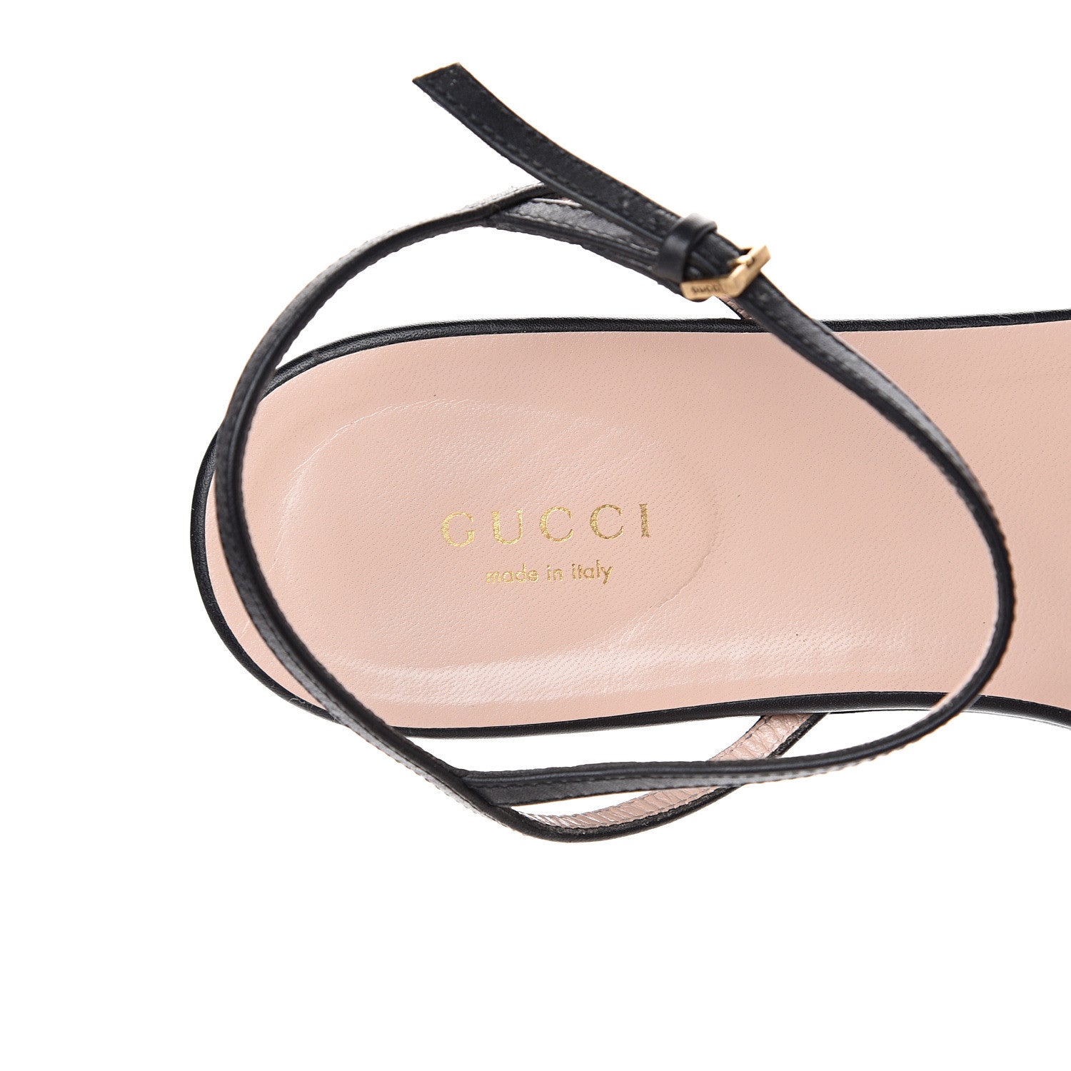 Gucci Lifford Calfskin GG Marmont Ankle Wrap Flat Sandals 41 Black 7 of 18