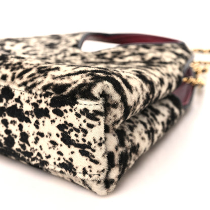 Chanel Pony Hair Printed Chic Lady Small Shopping Tote White Black 10 of 11
